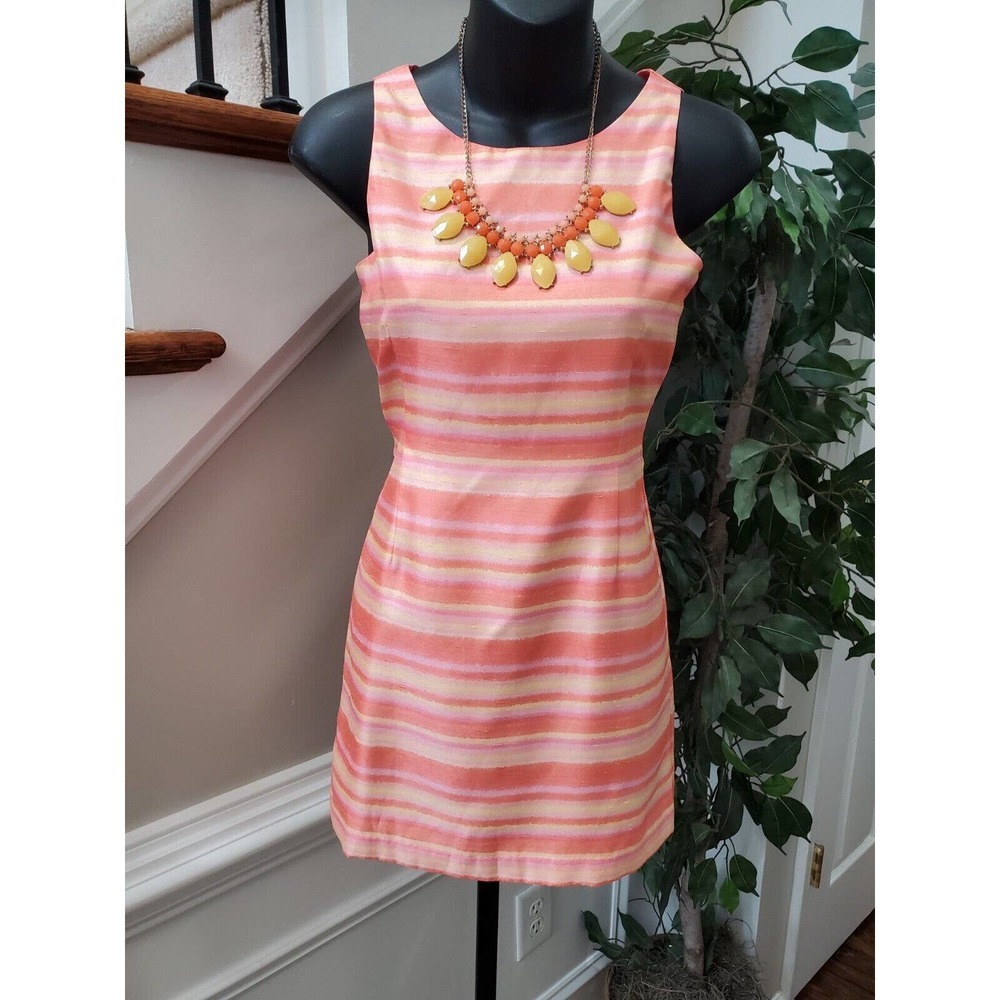 Christie Brooks Girls Orange Polyester Sleeveless Round Neck Knee Length Dress M